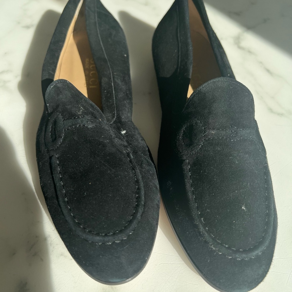 Gucci Black Suede Loafers